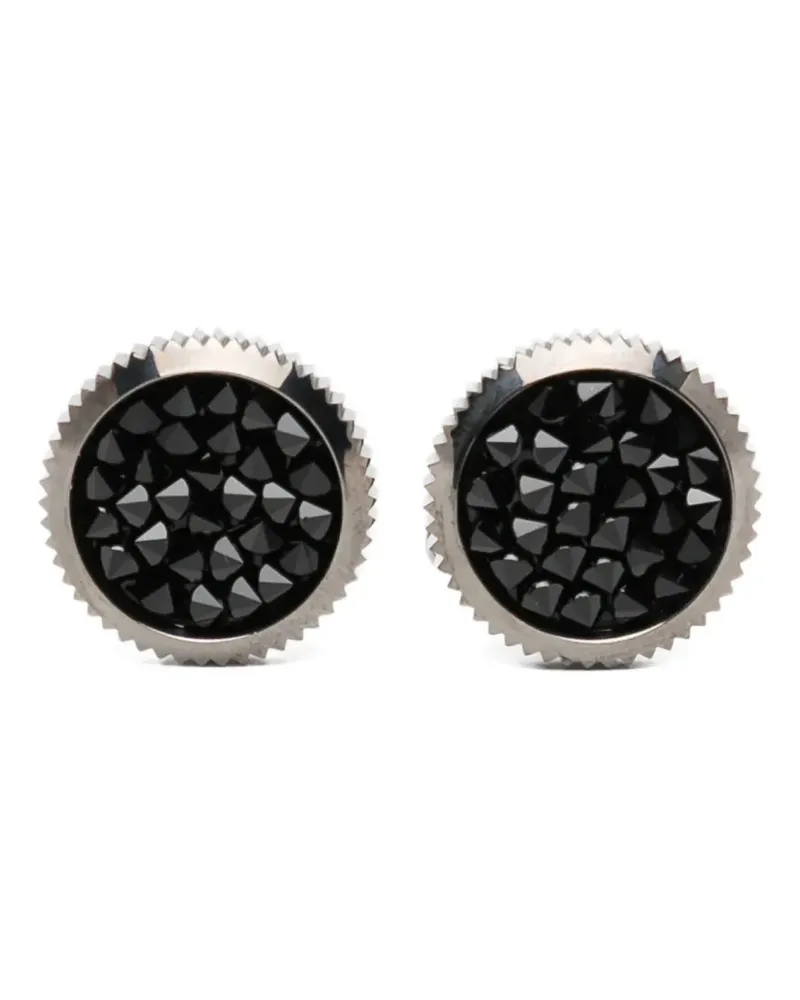 Giorgio Armani crystal-embellished cufflinks - Schwarz Schwarz