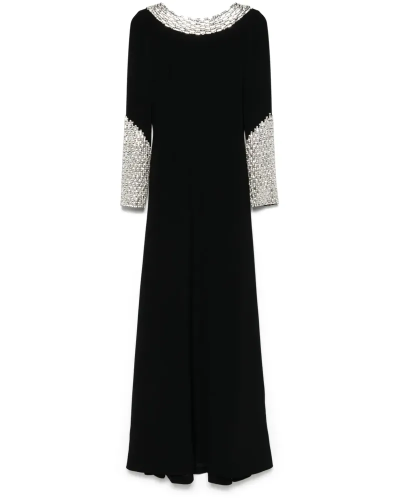 Dina Melwani Kristallverziertes Abendkleid - Schwarz Schwarz