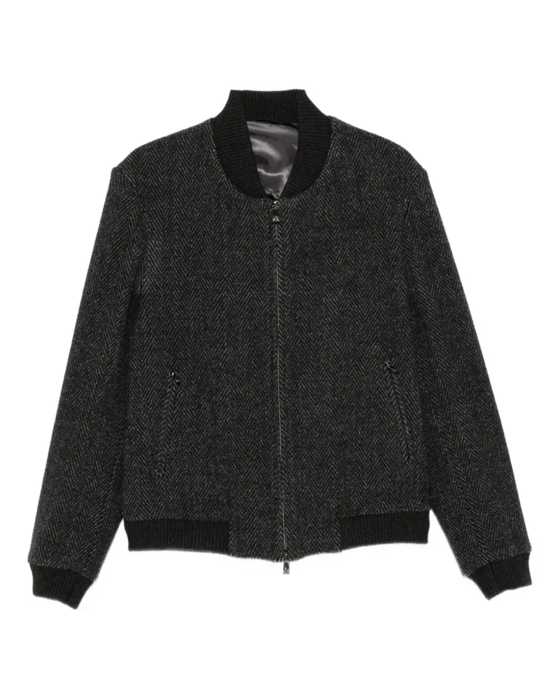 Corneliani Bomberjacke mit Fischgrätenmuster - Grau Grau
