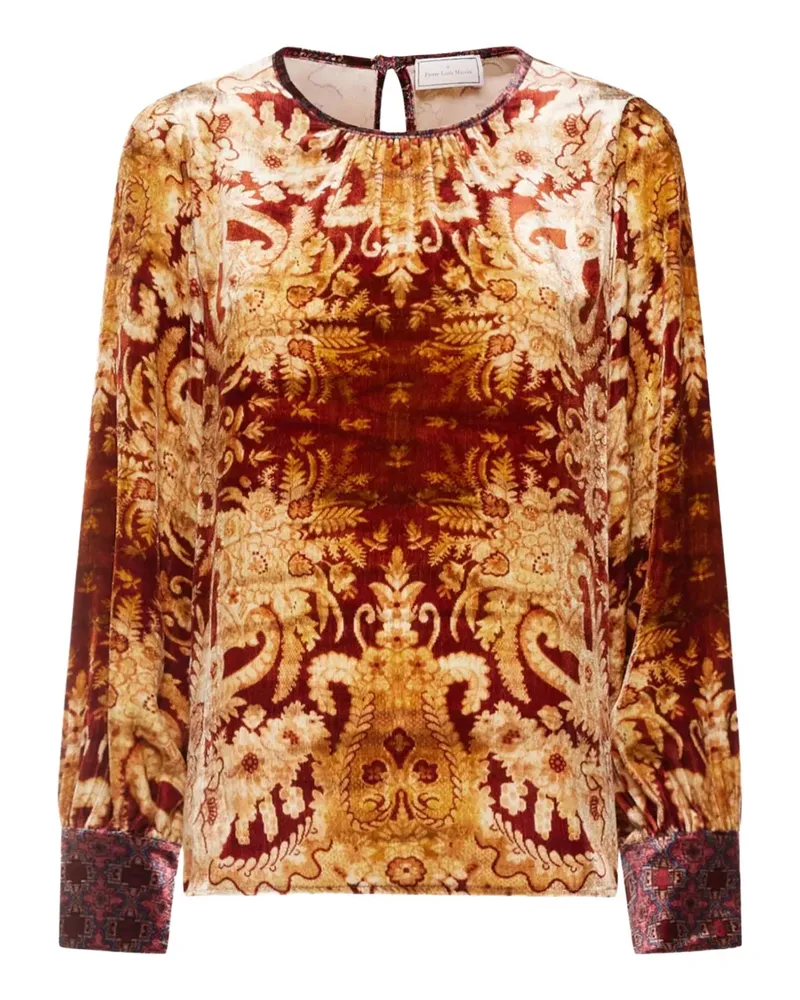 Pierre-Louis Mascia damask-print velvet shirt - Braun Braun
