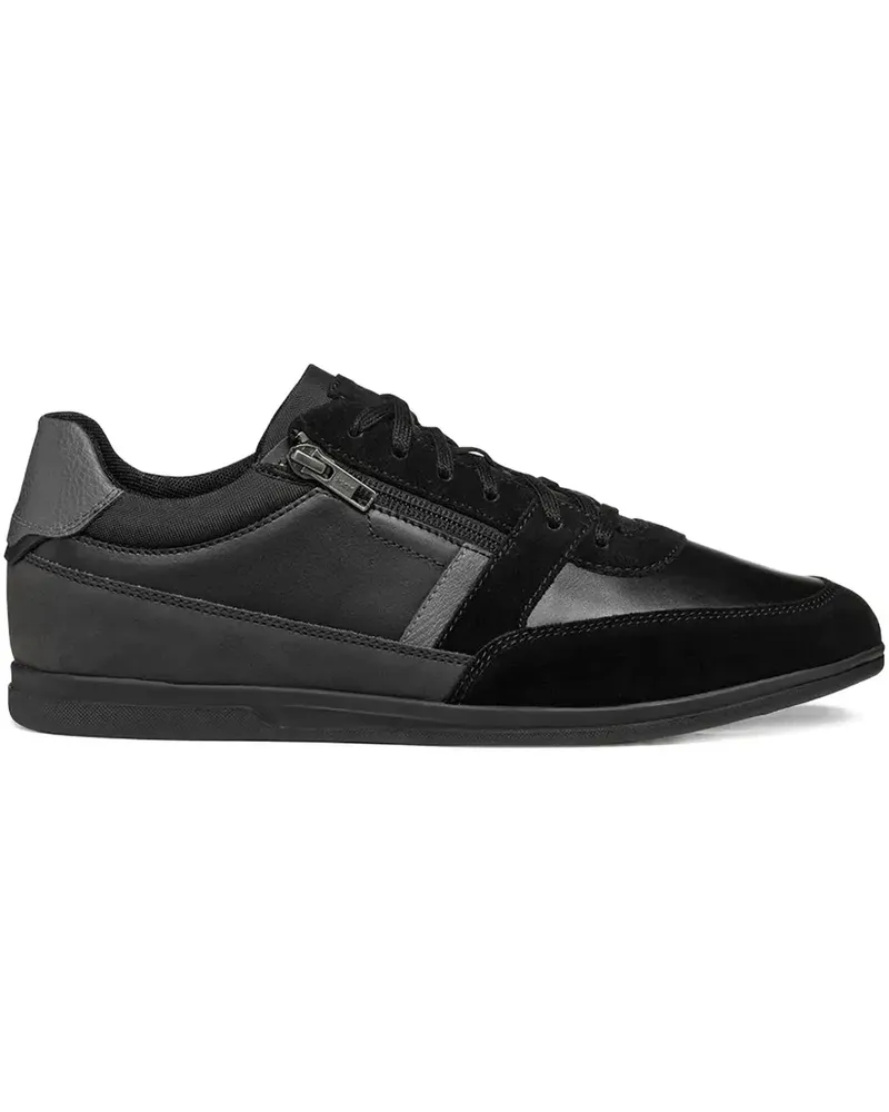 Geox Renan Wildleder-Sneakers mit Reißverschlussdetail - Schwarz Schwarz