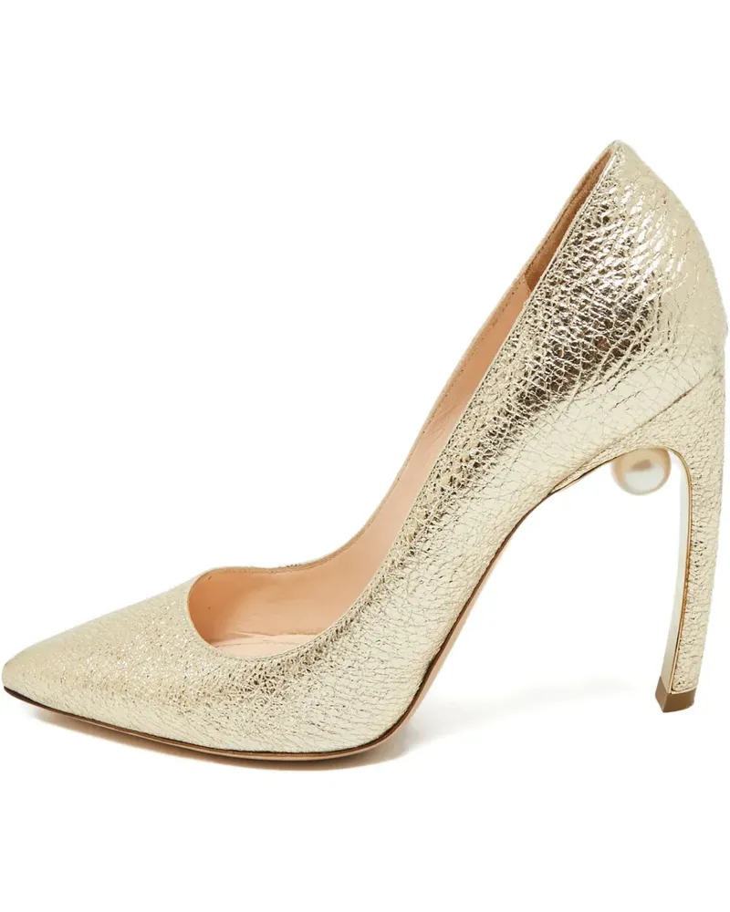 Nicholas Kirkwood leather embellished pumps - Gold Gold