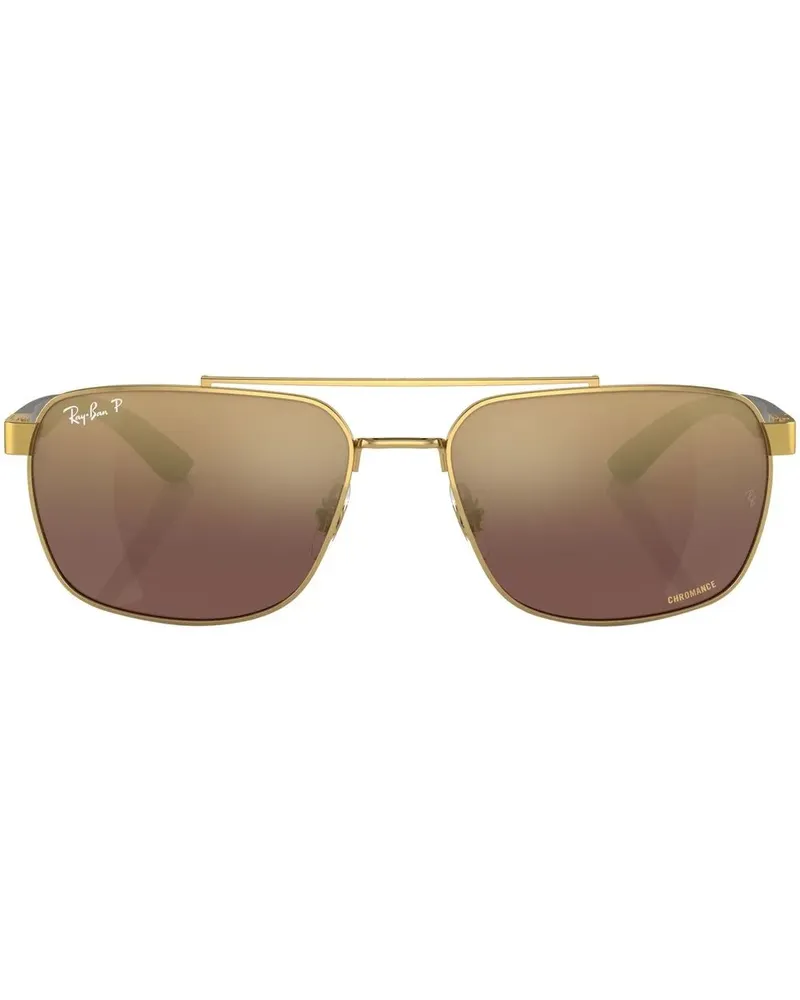 Ray Ban Sonnenbrille mit eckigem Gestell - Gold Gold
