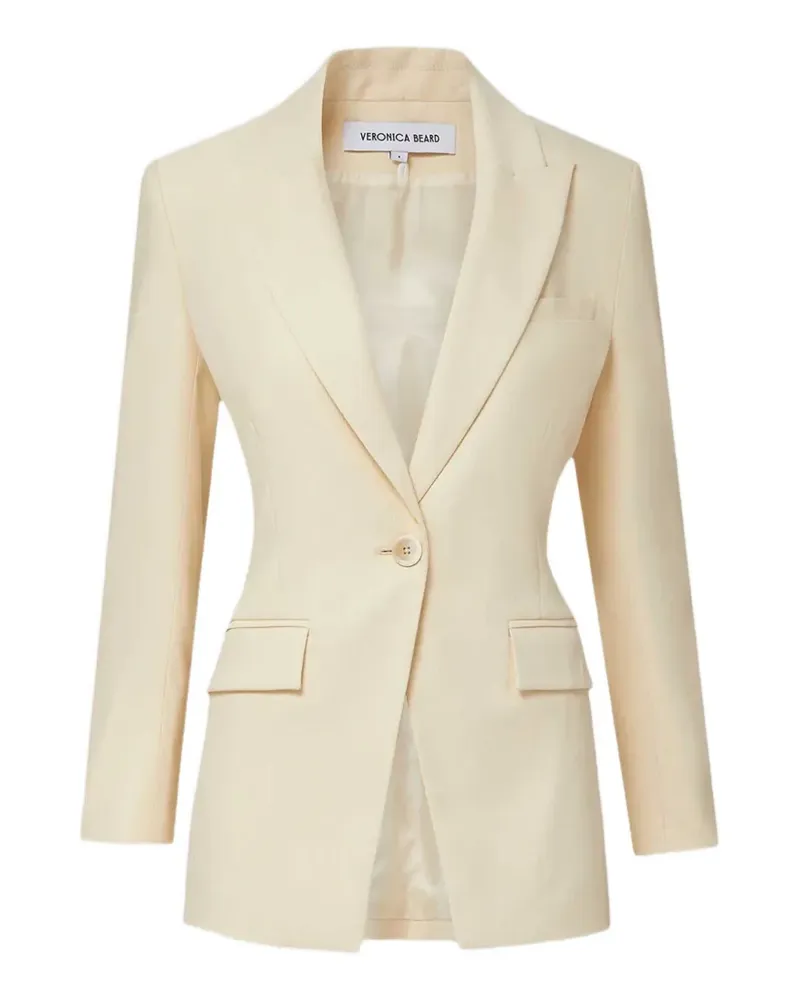 Veronica Beard Chandler Dickey smocked-back single-breasted blazer - Nude Nude