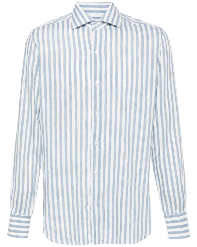 BARBA Gestreiftes Hemd - Blau Blau