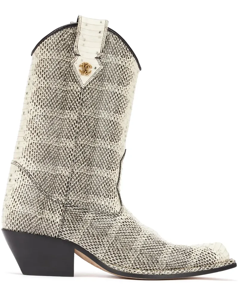 Roberto Cavalli Stiefel mit Print - Schwarz Schwarz