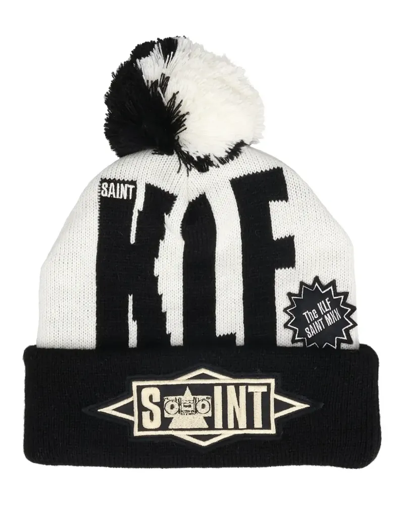 SAINT MXXXXXX The KLF pompom beanie hat - Weiß Weiß