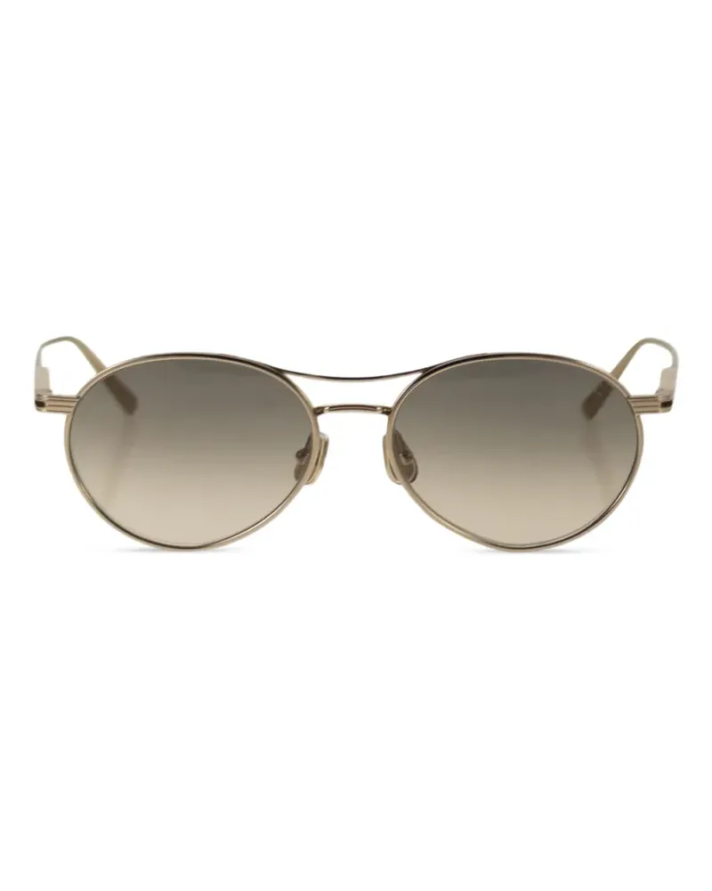 Brunello Cucinelli titanium crystal-lens sunglasses - Gold Gold