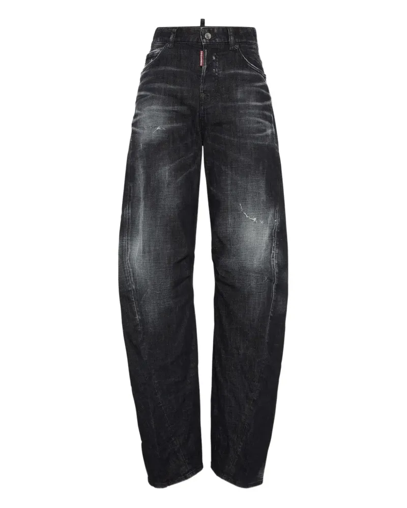 Dsquared2 Ausgeblichene Tapered-Jeans - Schwarz Schwarz