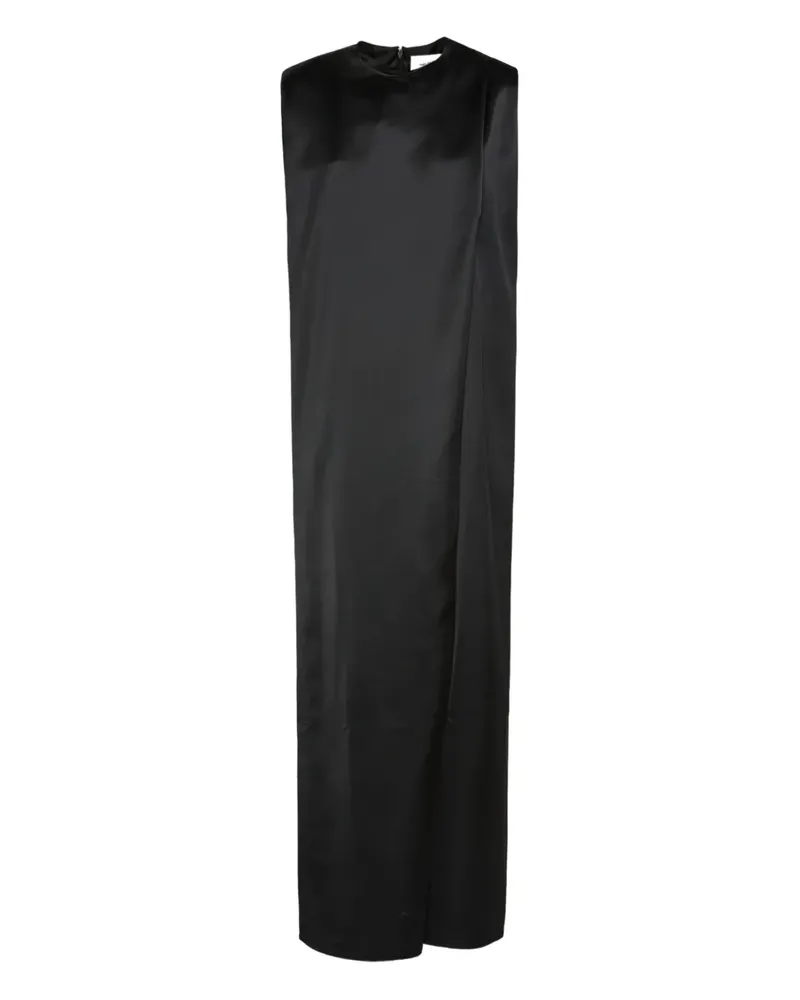 Yves Salomon Heavy Satin-Maxikleid aus Wolle - Schwarz Schwarz