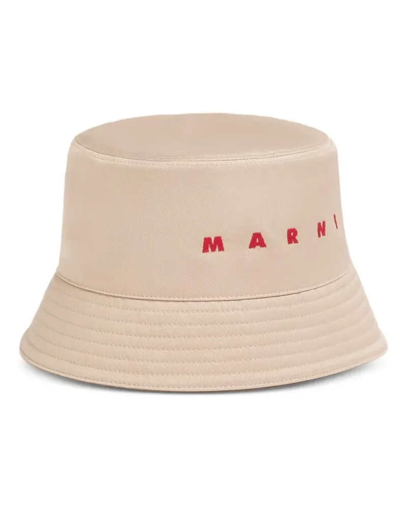 Marni Fischerhut mit Logo-Stickerei - Nude Nude