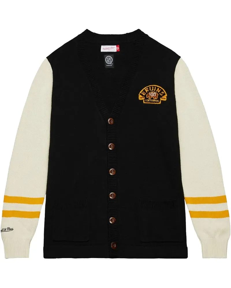 Mitchell & Ness NHL Bruins "100th Anniversary - Black/Cream" Cardigan - Schwarz Schwarz
