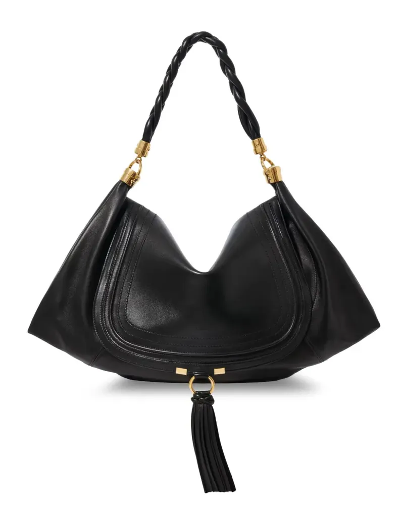 Chloé Große Marcie Tasche aus weichem Leder - Schwarz Schwarz