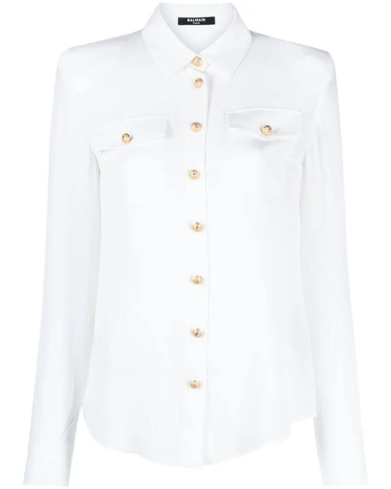 Balmain Gesteppte Bluse - Weiß Weiß
