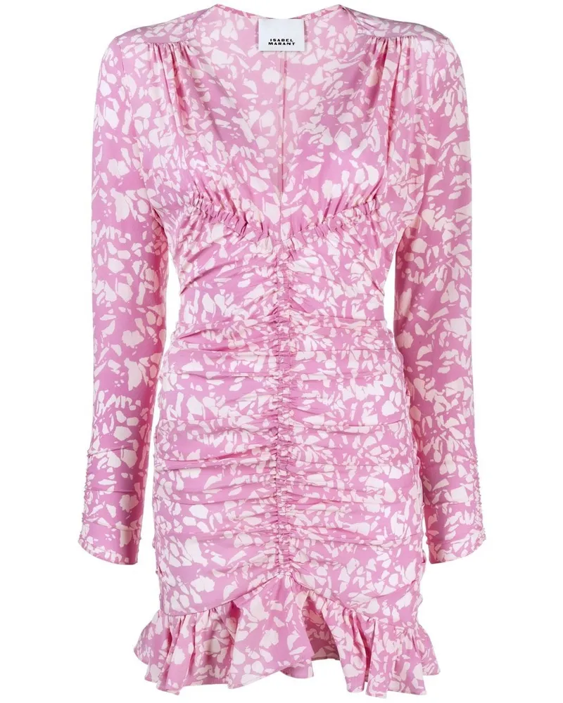 Isabel Marant Larissa Minikleid mit Blumen-Print - Rosa Rosa