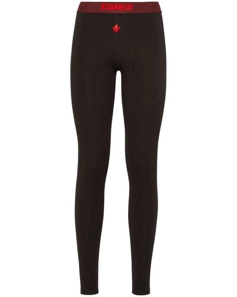 Dsquared2 Leggings mit Logo-Bund - Schwarz Schwarz
