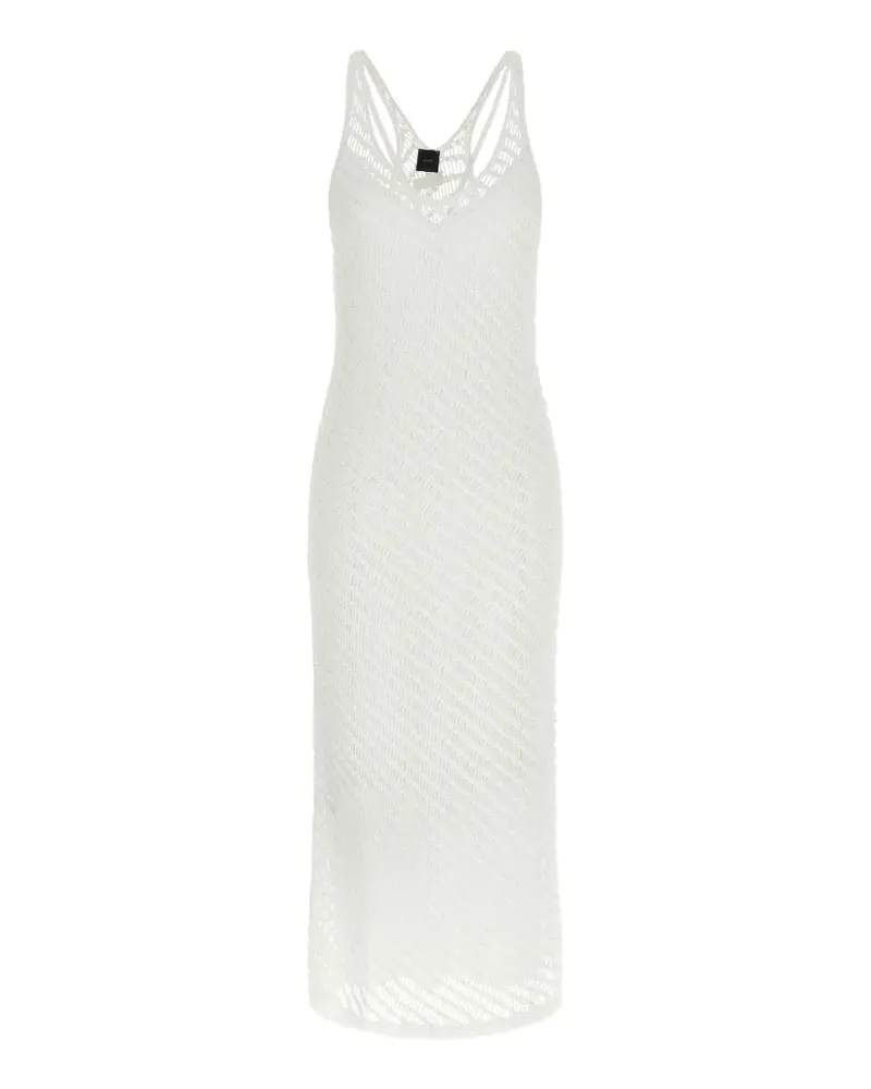 Pinko Miraggio Mesh-Kleid mit V-Ausschnitt - Weiß Weiß