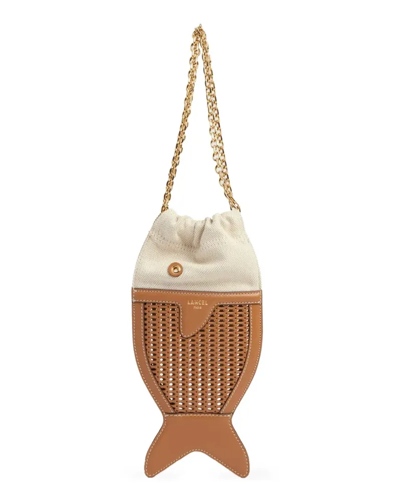 Lancel fish woven clutch bag - Braun Braun