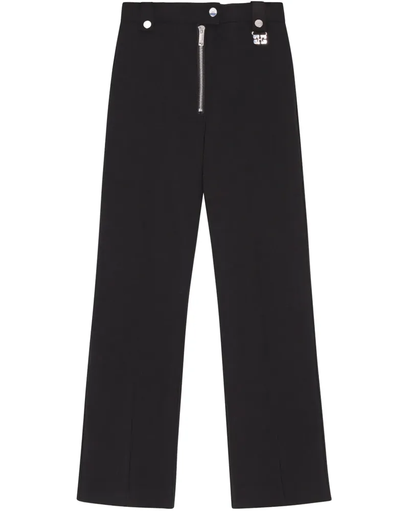 Ganni Hose mit geradem Bein - Schwarz Schwarz