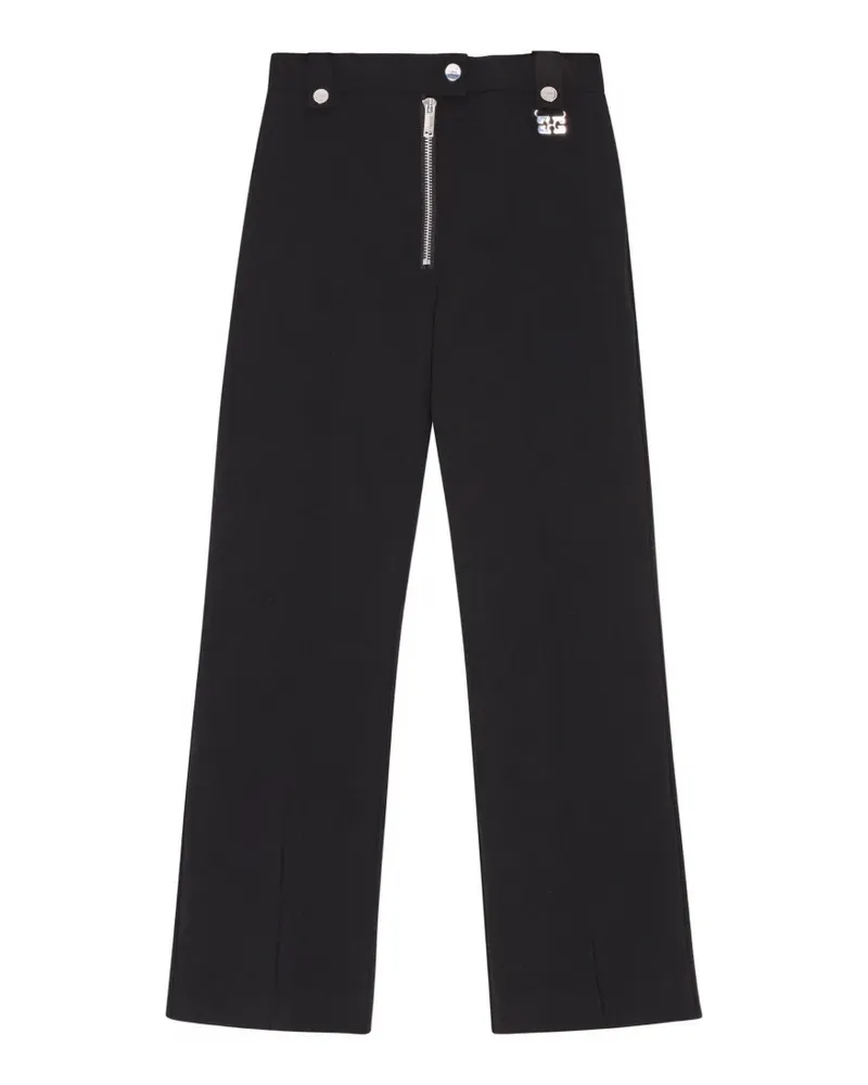 Ganni Hose mit geradem Bein - Schwarz Schwarz