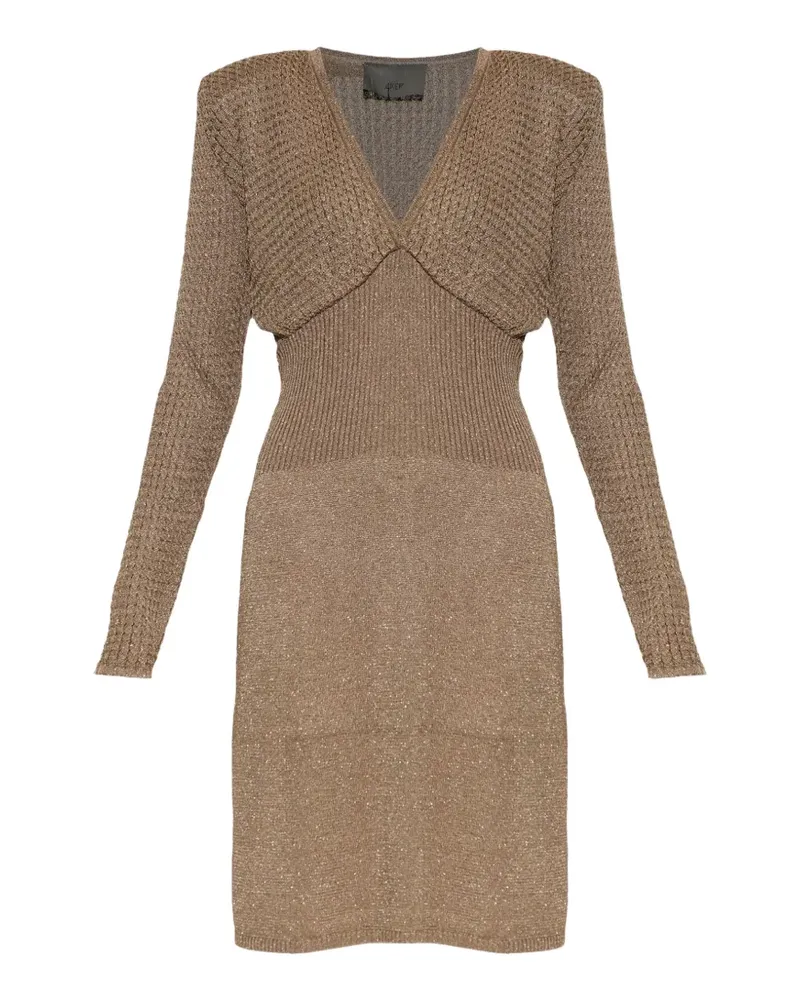 AKEP Gestricktes Midikleid mit Lurexfäden - Nude Nude