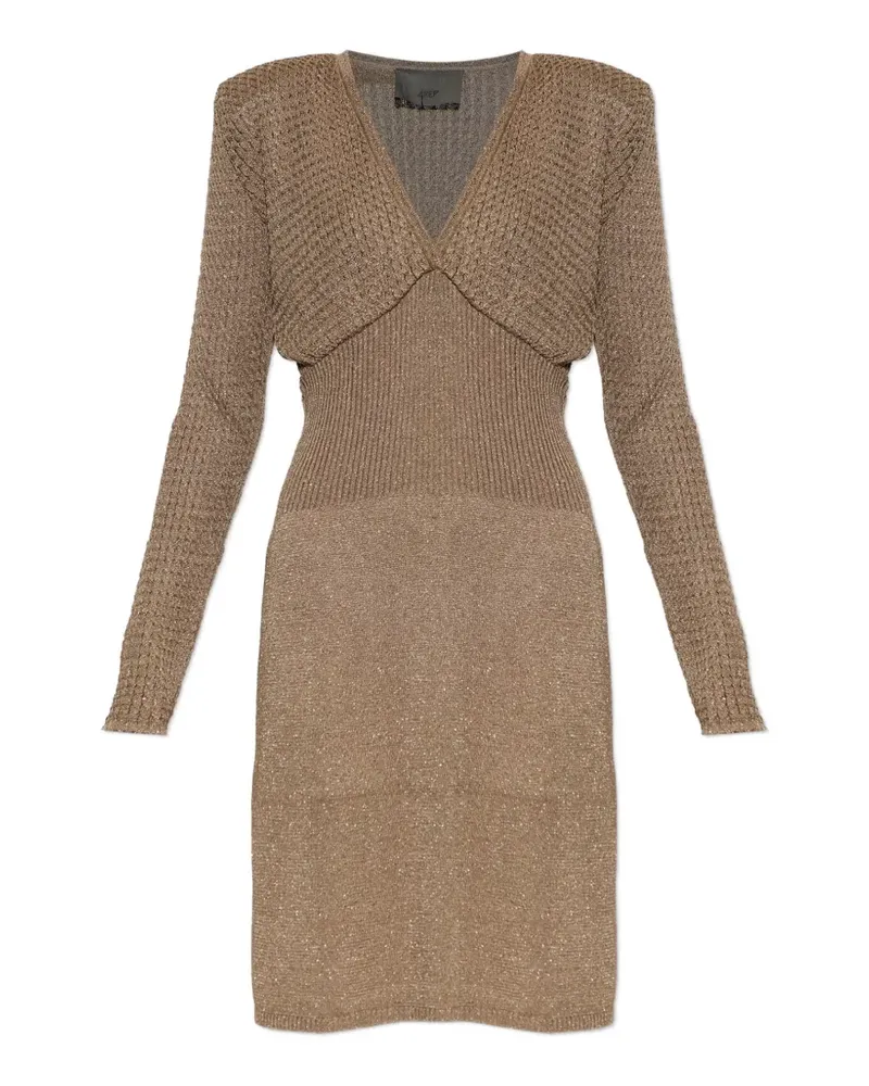 AKEP Gestricktes Midikleid mit Lurexfäden - Nude Nude