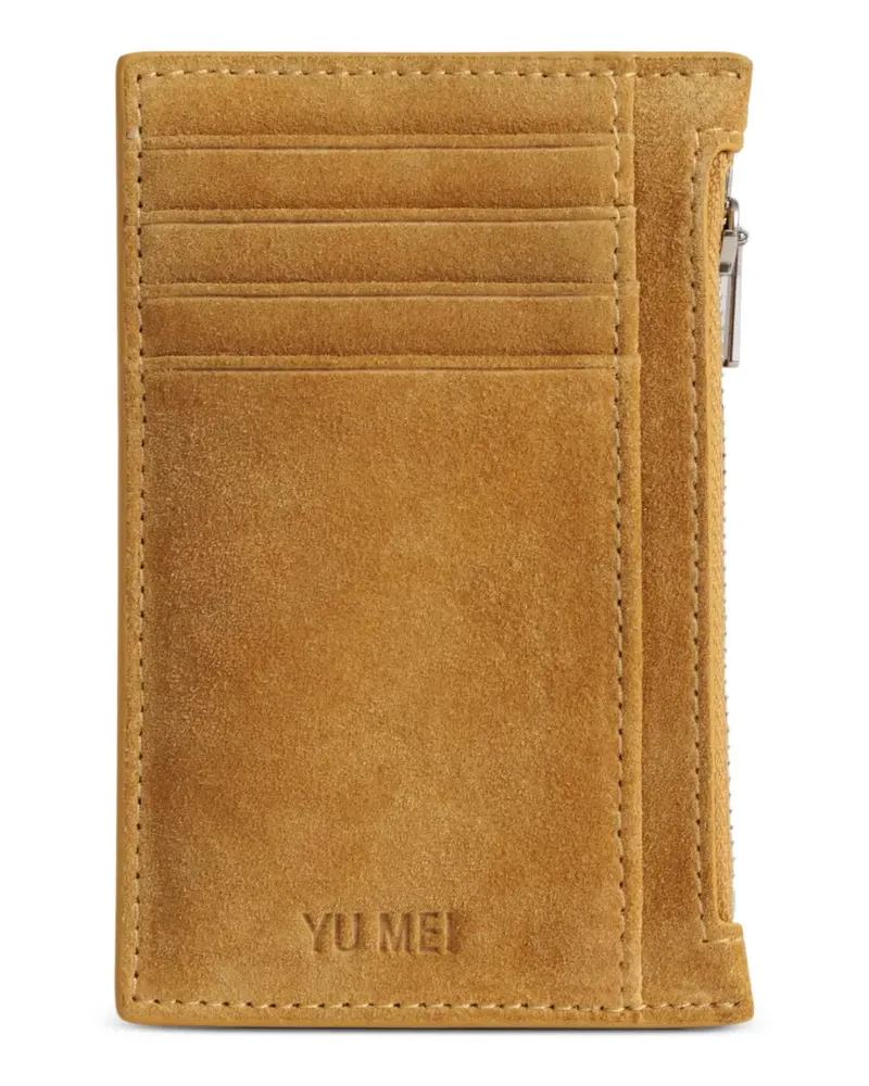 YU MEI Frank Wildleder-Portemonnaie mit Reißverschluss - Braun Braun