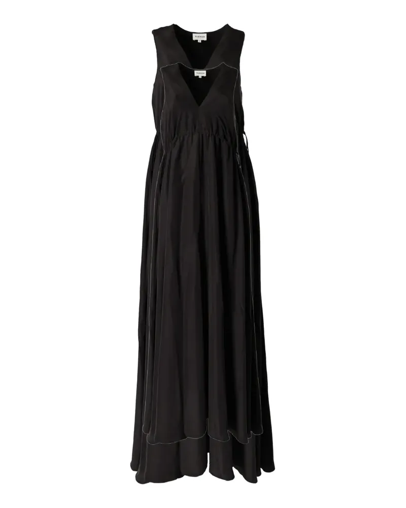 P.A.R.O.S.H. P.A.R.O H. V-neck drawstring-waist maxi dress - Schwarz Schwarz
