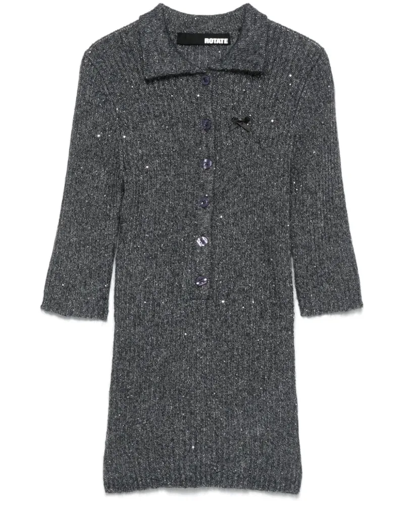 ROTATE Birger Christensen Poloshirt mit Pailletten - Grau Grau