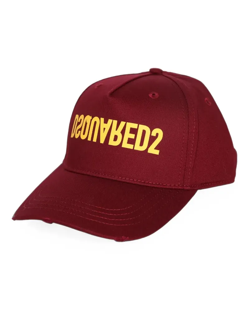 Dsquared2 logo-print distressed baseball cap - Rot Rot