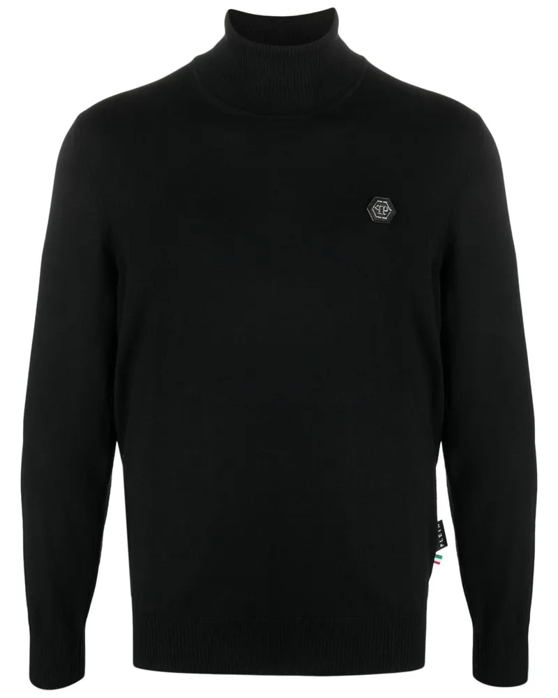 Philipp Plein Rollkragenpullover aus Merinowolle - Schwarz Schwarz