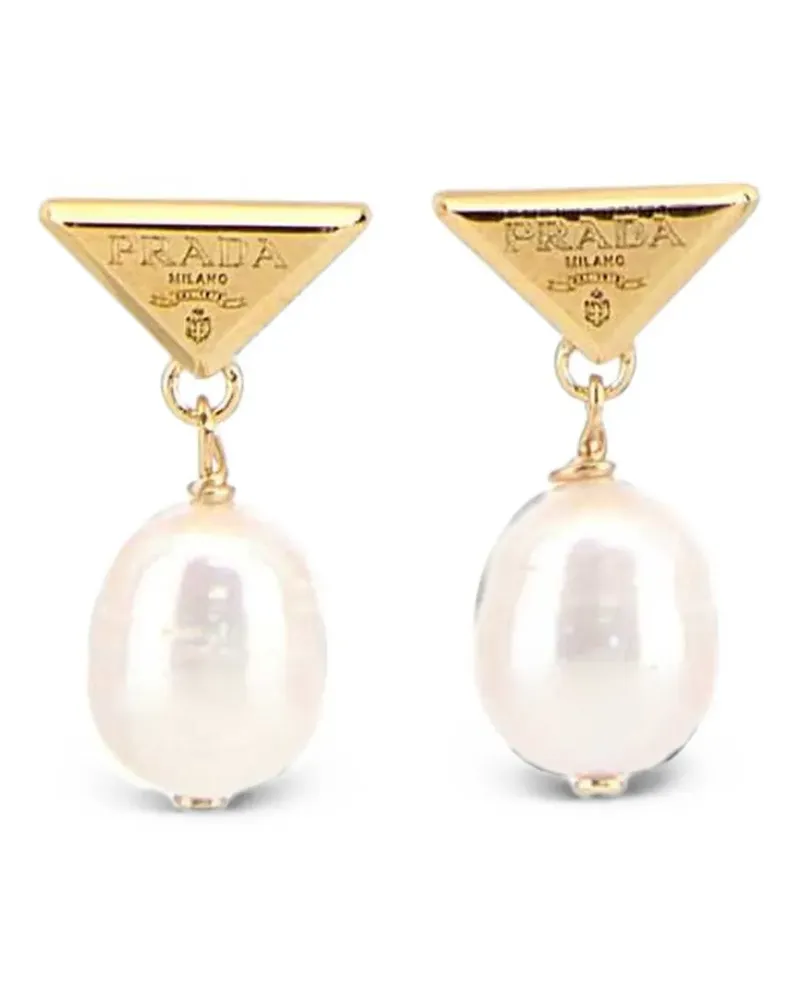 Prada Two-tone pearls and metal earrings - Gold Gold