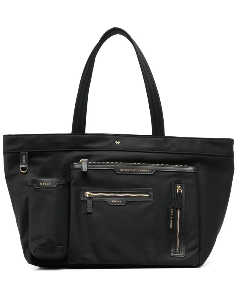 Anya Hindmarch E/W Multi Pocket Tote Bag - Schwarz Schwarz
