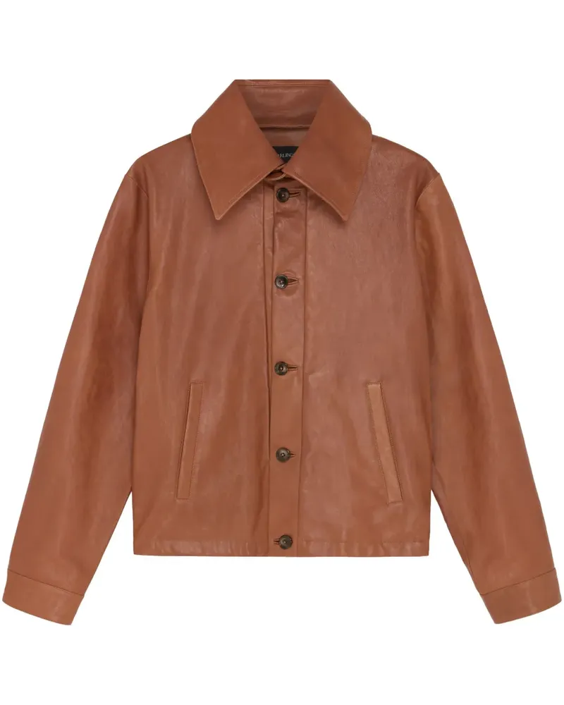 16ARLINGTON Einreihige Haeto Lederjacke - Braun Braun
