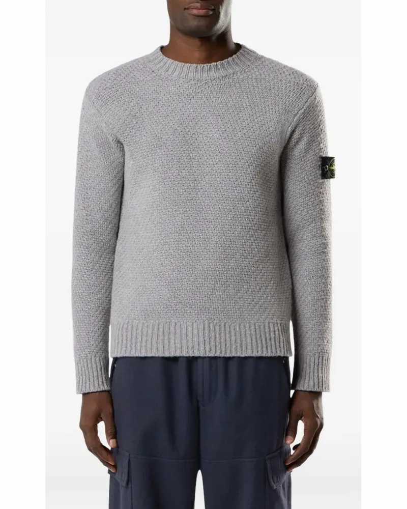 Stone Island Compass-patch waffle-knit sweater - Grau Grau