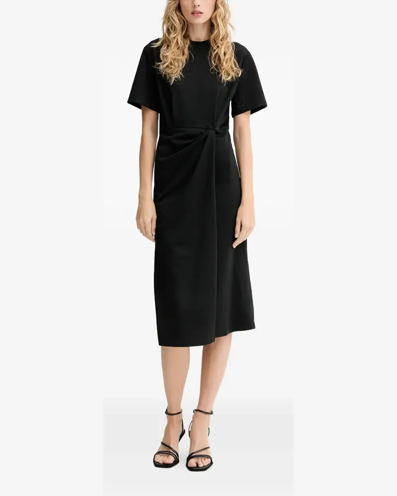 Sessùn Midikleid mit kurzen Ärmeln - Schwarz Schwarz