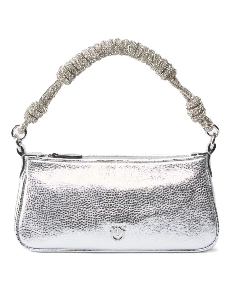 Pinko Schultertasche mit Kristallen - Silber Silber