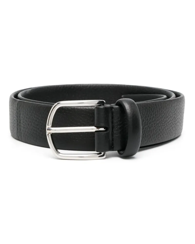 Canali Gürtel mit Logo-Gravur - Schwarz Schwarz