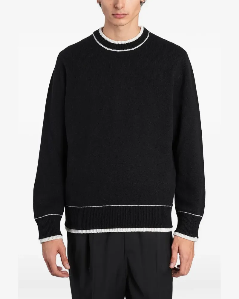 Laneus Pullover mit Kontrastdetails - Schwarz Schwarz