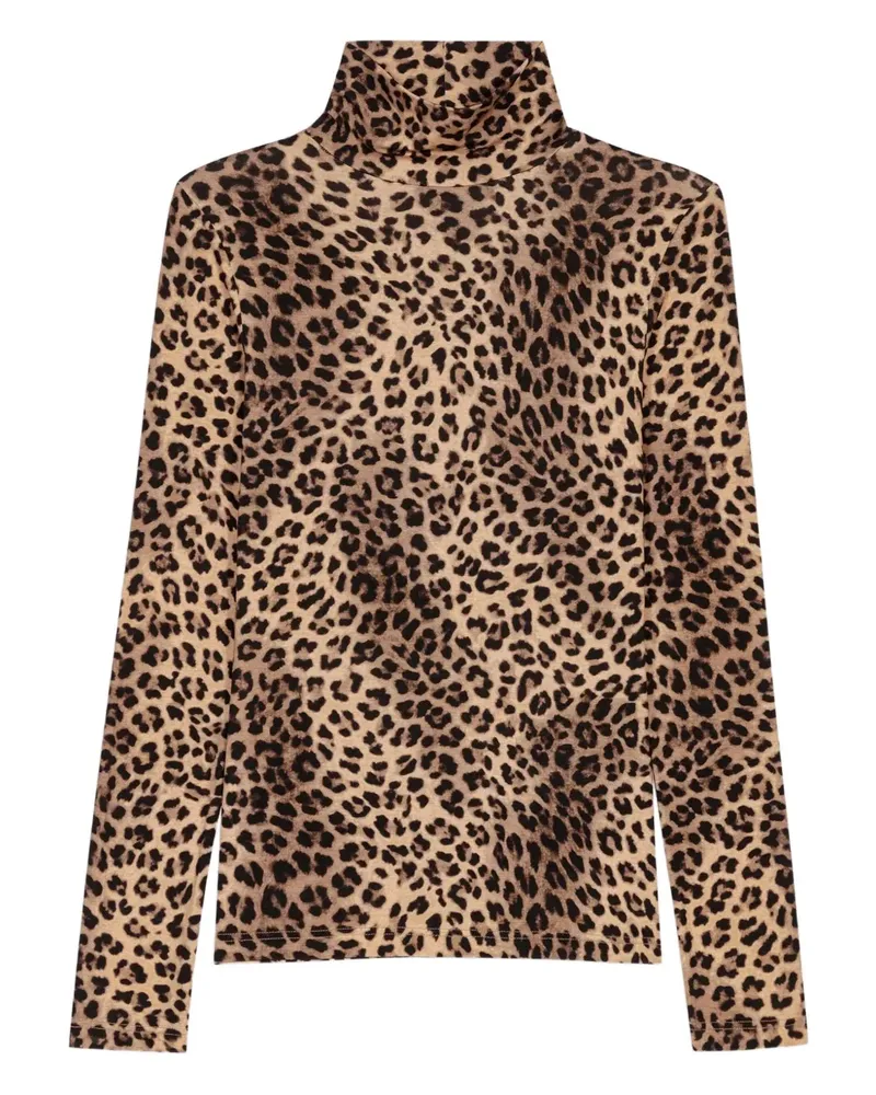 Maje T-Shirt mit Leoparden-Print - Braun Braun