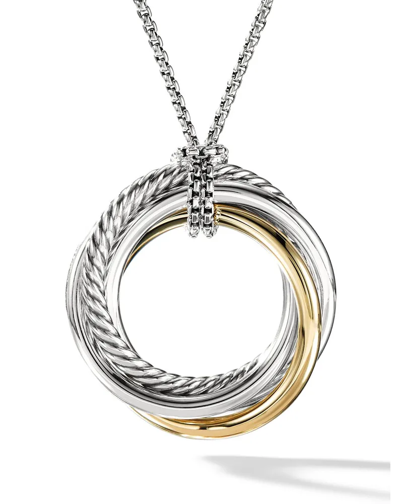 David Yurman Crossover Halskette aus 14kt Gelbgold und Sterlingsilber Silber