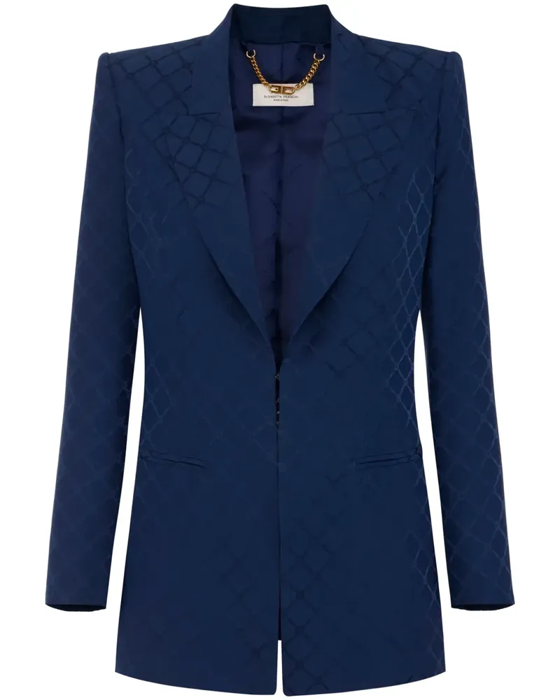 Elisabetta Franchi Satin-Blazer aus Diamant-Jacquard - Blau Blau