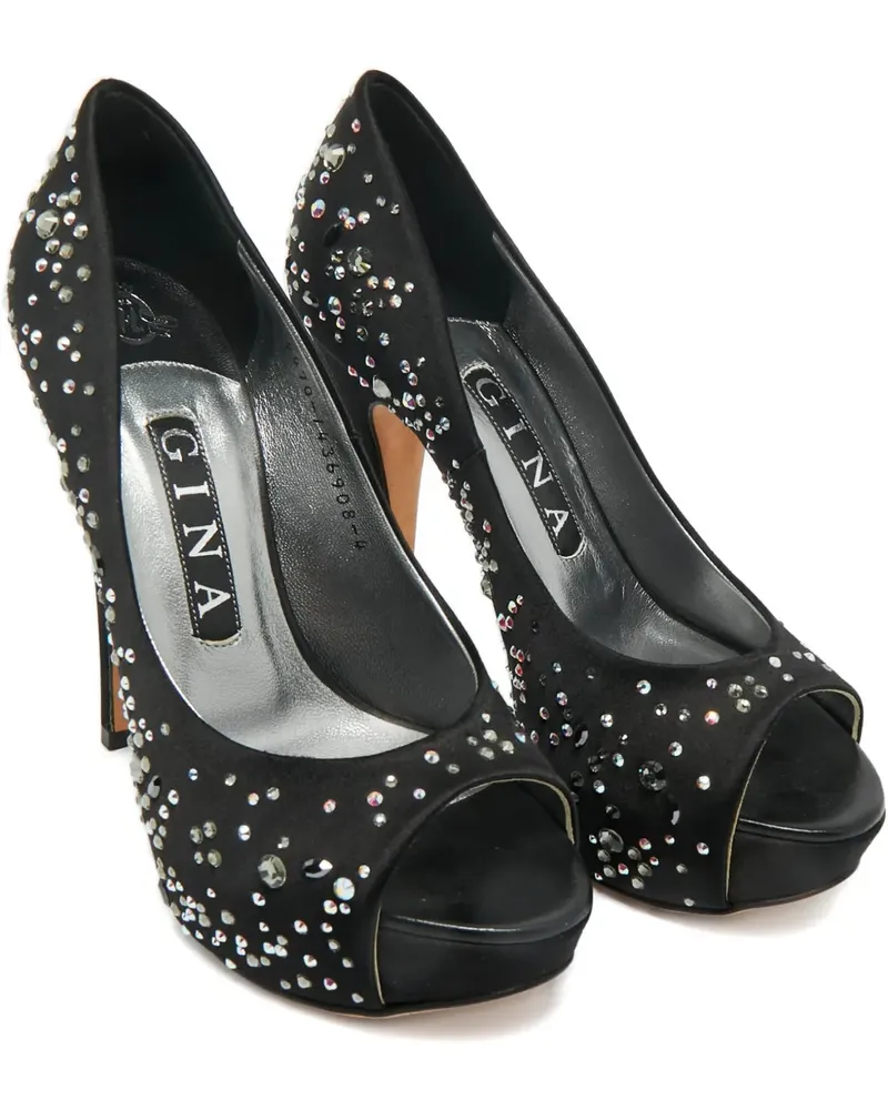 Gina Pumps mit Kristallen - Schwarz Schwarz