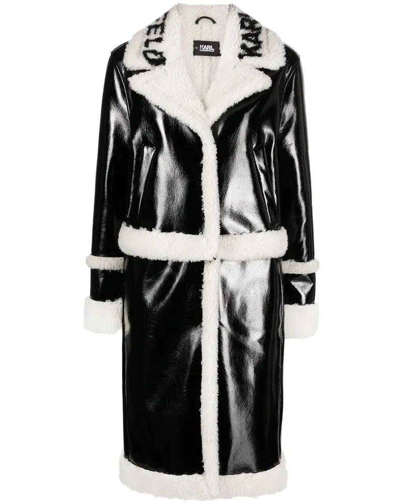 Karl Lagerfeld Mantel mit Faux Shearling - Schwarz Schwarz