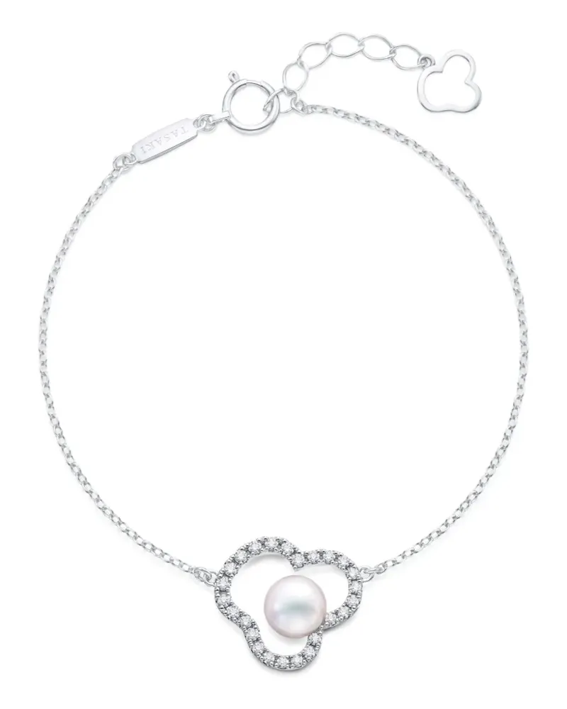TASAKI 18kt Chants Weißgoldarmband mit Akoya-Perle und Diamanten - Silber Silber