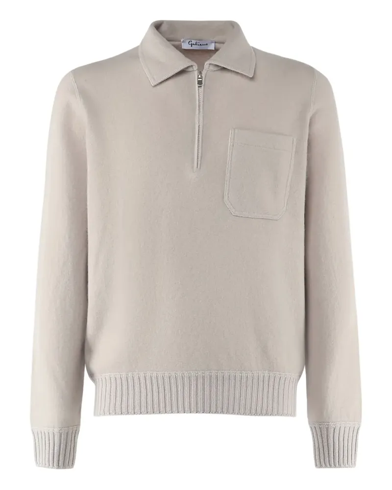 John Galliano Poloshirt mit Reißverschluss - Nude Nude