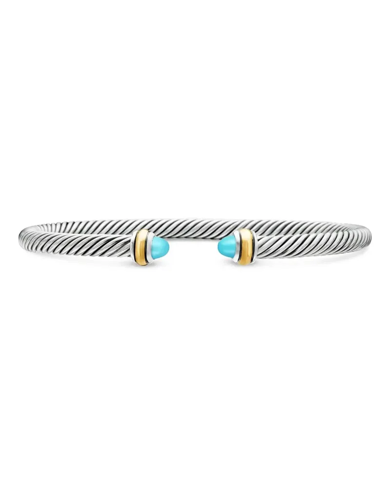 David Yurman 18kt Classic Cable Gelbgold- und Sterlingsilberarmband 4mm Silber
