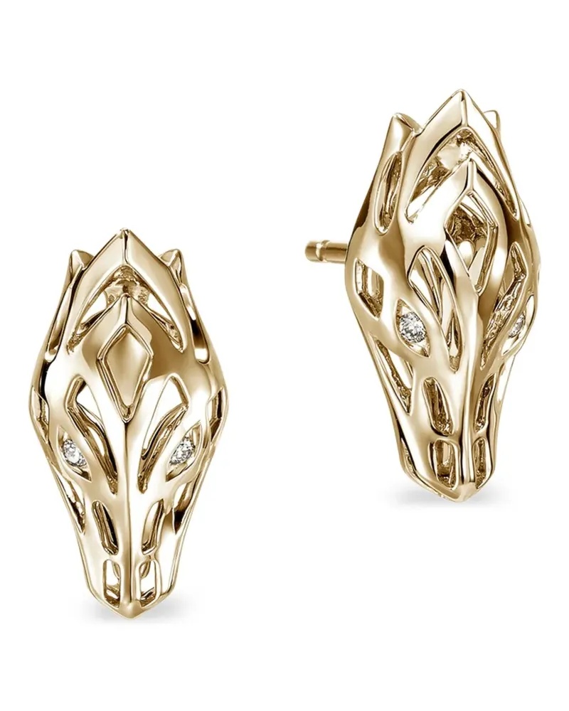 John Hardy 14kt Gelbgoldohrringe mit Diamanten Gold
