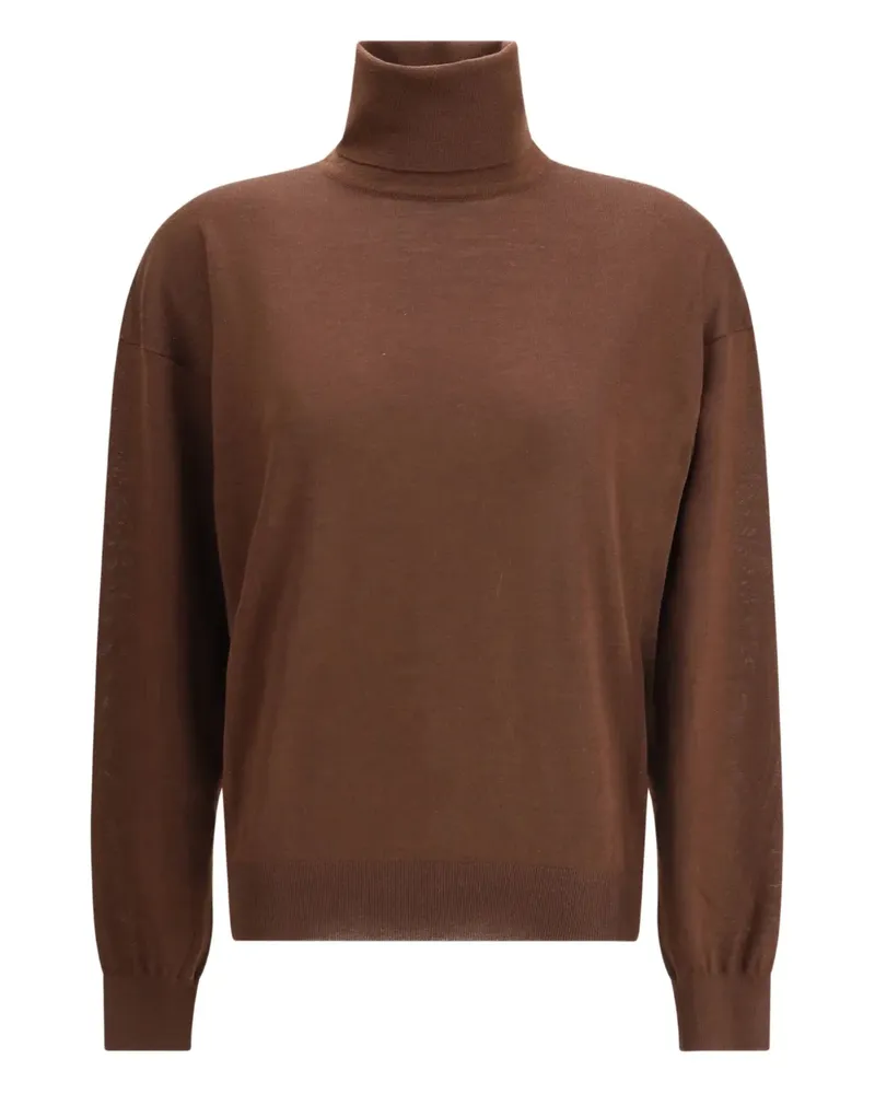 Saint Laurent Langärmeliger Rollkragenpullover - Braun Braun
