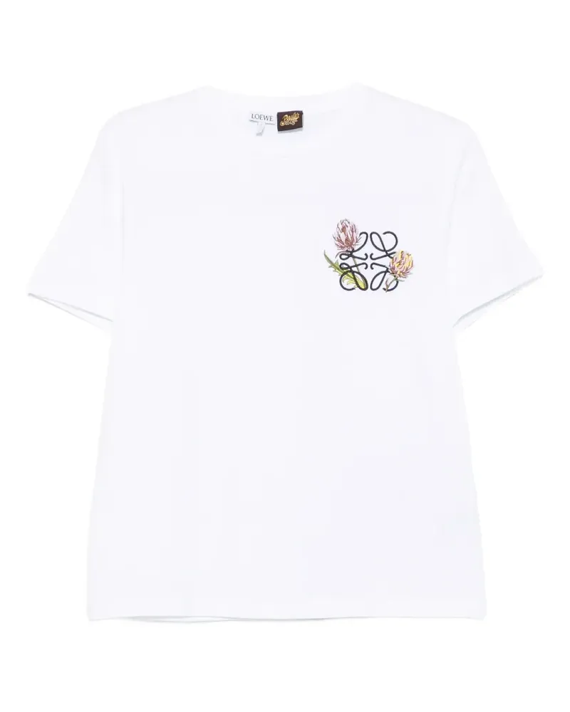 Loewe x Paula Ibiza T-Shirt mit Anagram-Stickerei - Weiß Weiß